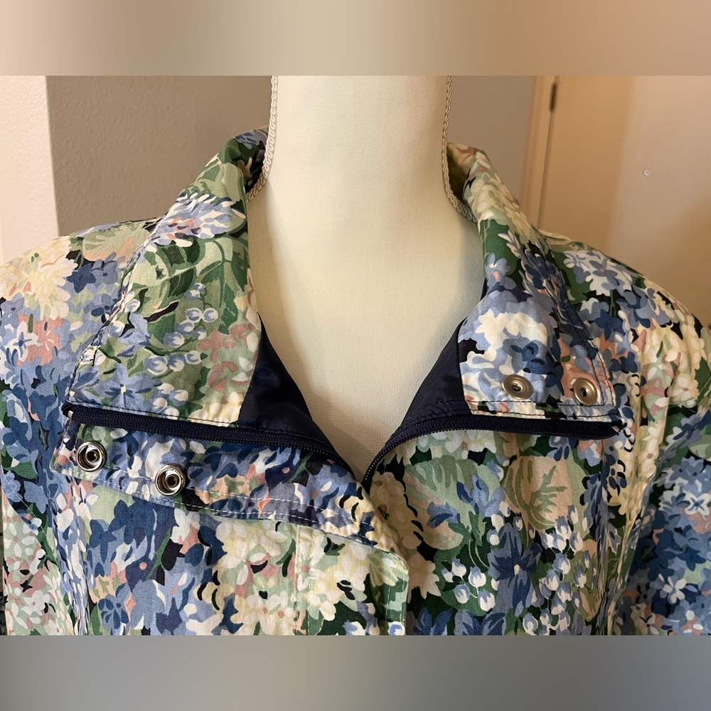 Rare Find! Vintage Ribbons Floral Lined Windbreaker Jacket - Size Large - Picture 8 of 17